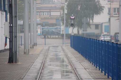 Tor testowy w zajezdni tramwajowej przy ulicy Towarowej (18 października 2015)
