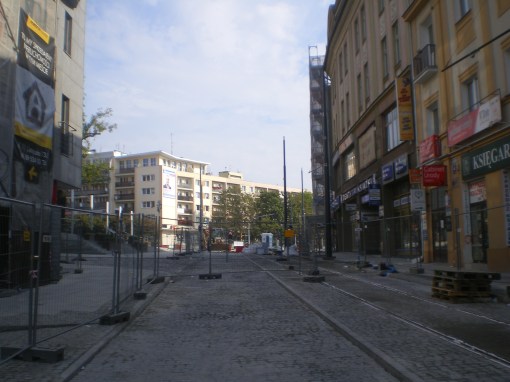 Budowa linii tramwajowej w ulicy 11 Listopada (4 października 2015)