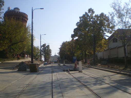 Budowa linii tramwajowej w ulicy Żołnierskiej (4 października 2015)