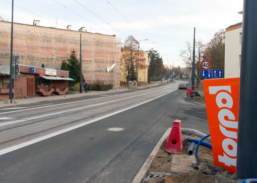 Linia tramwajowa w ulicy Żołnierskiej (31 października 2015)