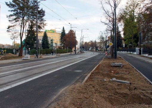 Linia tramwajowa w ulicy Żołnierskiej (31 października 2015)