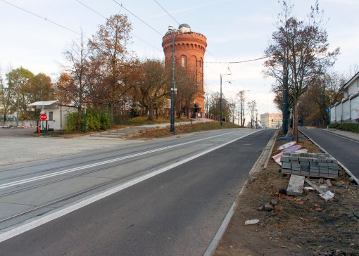 Linia tramwajowa w ulicy Żołnierskiej (31 października 2015)