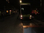 Solaris Tramino Olsztyn S111O #3001 wjeżdża na przystanek końcowy Wysoka Brama podczas drugiego przejazdu próbnego (20 listopada&nbsp;2015)
