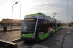 Solaris Tramino Olsztyn S111O #3002 na przystanku końcowym Kanta (19 grudnia&nbsp;2015)