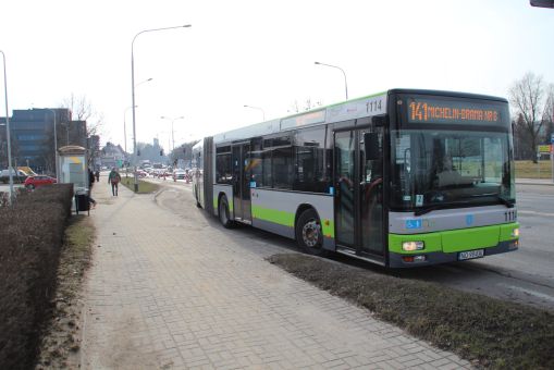 MAN A23 #1114 na przystanku Michelin-Biuro (29 lutego 2016)