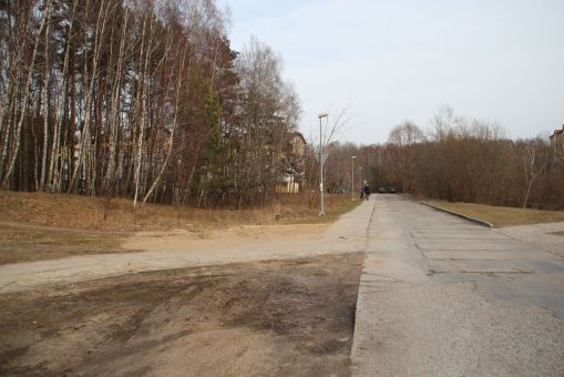 Miejsce planowanego tramwajowego przystanku końcowego Pieczewo przy ulicy Wilczyńskiego (29 lutego 2016)