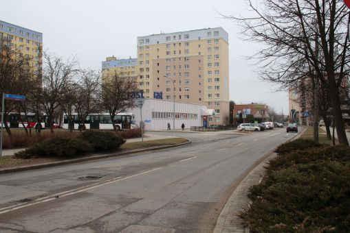 Ulica Barcza przy pętli autobusowej Nagórki