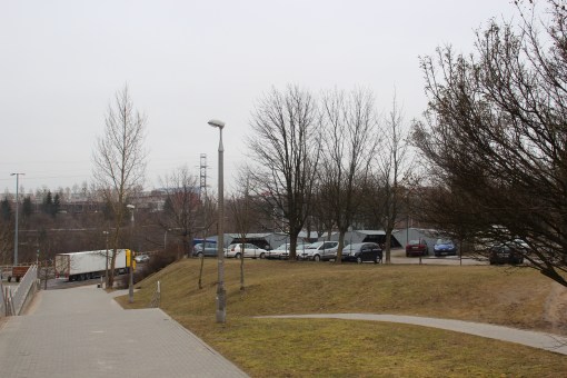 Miejsce ewentualnego przebiegu torowiska - pasaż między ulicami Orłowicza i Murzynowskiego