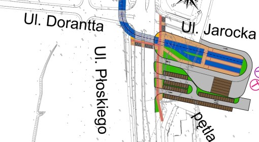 Projekt krańcówki tramwajowej Tęczowy Las - wariant z parkingiem Parkuj i jedź