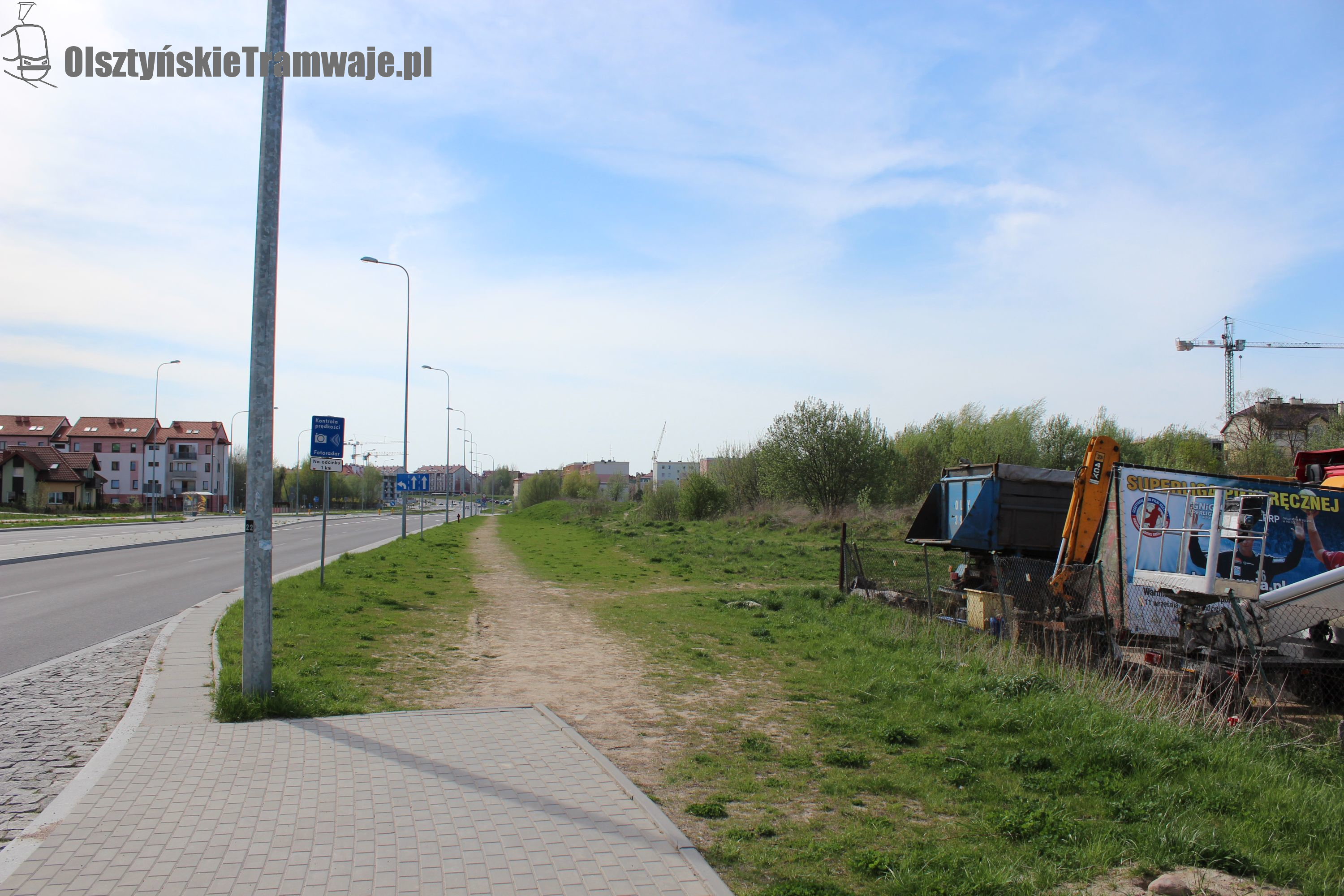 Ulica Witosa przy przyszłym przystanku końcowym Kanta (29 października 2018)
