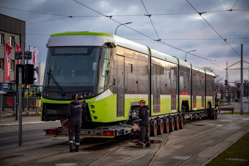 Pierwszy Durmazlar Panorama Olsztyn w dniu przyjazdu do Olsztyna (13 lutego 2020)