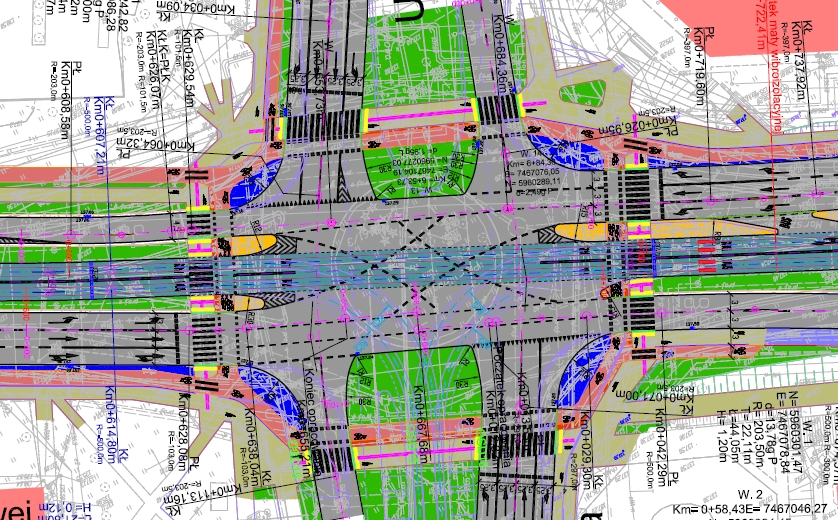 Plac Inwalidów Wojennych po wybudowaniu linii tramwajowej (projekt)
