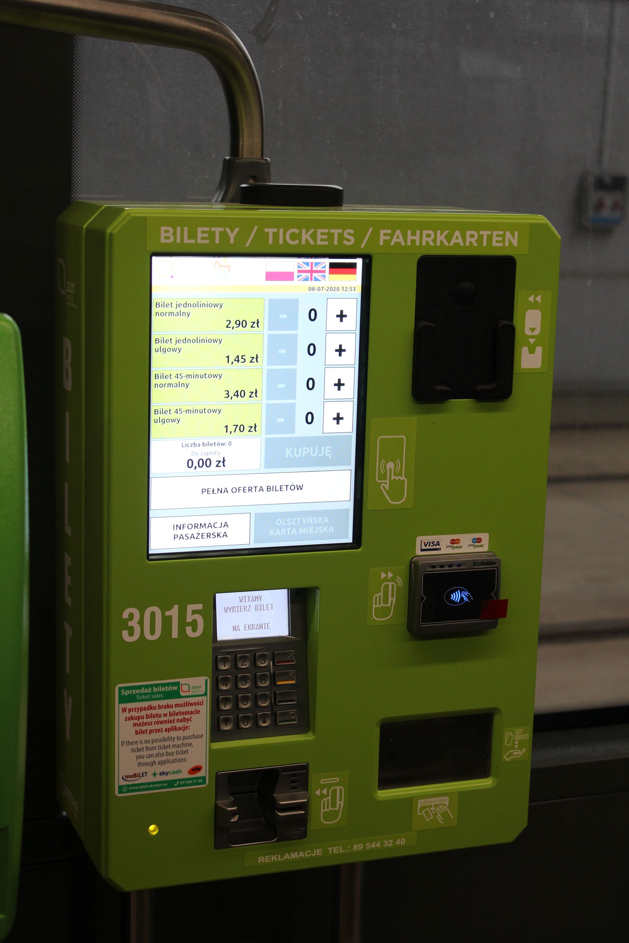 Biletomat w Durmazlarze Panorama Olsztyn DRP5H05 #3015