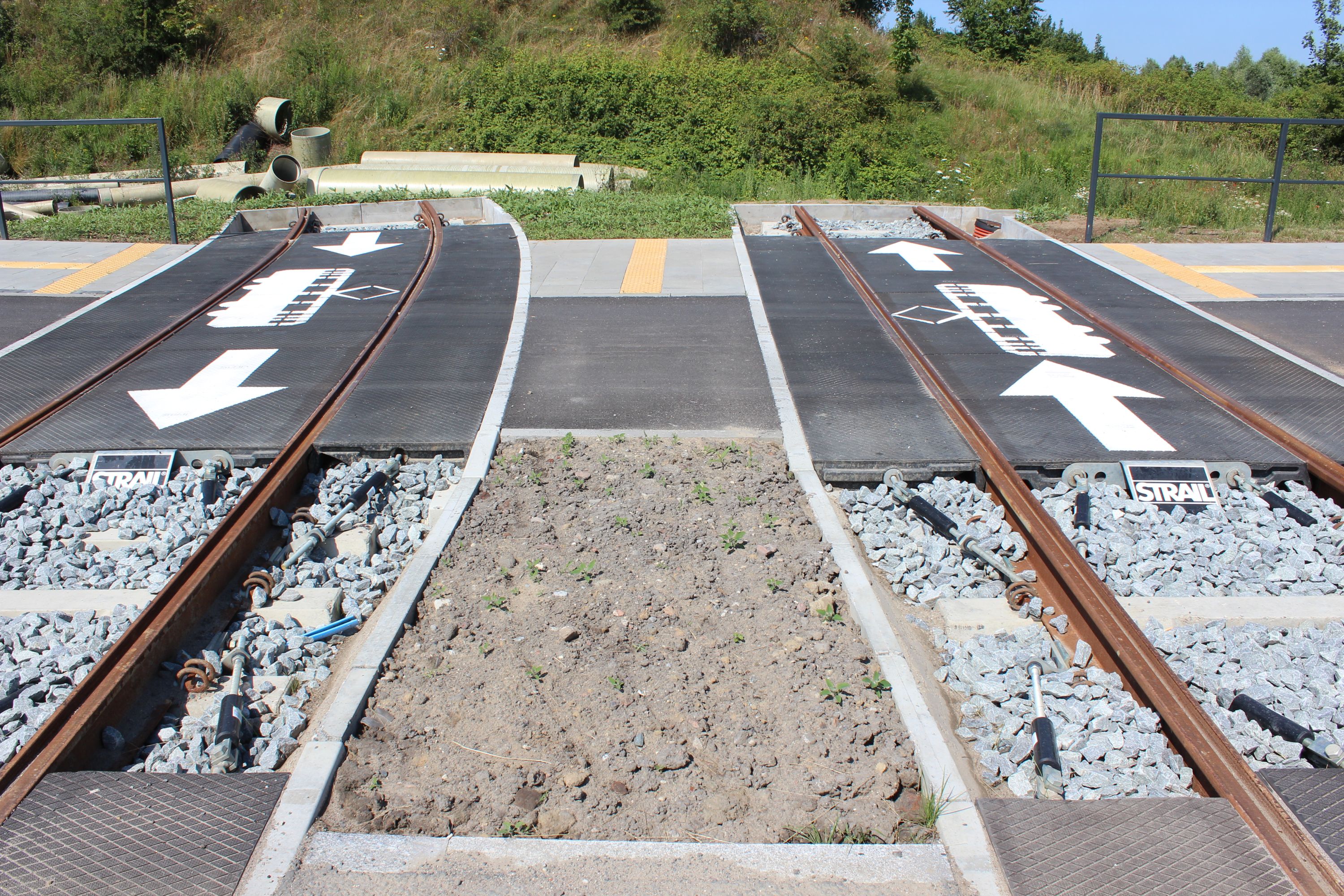 Początek przyszłego toru na pętli Ujeścisko w Gdańsku (17 lipca 2020)