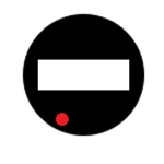 Sygnał „Stop – zakaz wjazdu na zwrotnicę, odcinek jednotorowy”, ale żądanie motorniczego zostało zarejestrowane i czeka w systemie na podanie sygnału wolnej&nbsp;drogi