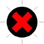 Sygnał nieprawidłowego położenia, braku dolegania zwrotnicy [czerwony, migający&nbsp;krzyż]