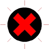 Sygnał nieprawidłowego położenia, braku dolegania zwrotnicy [czerwony, migający krzyż]