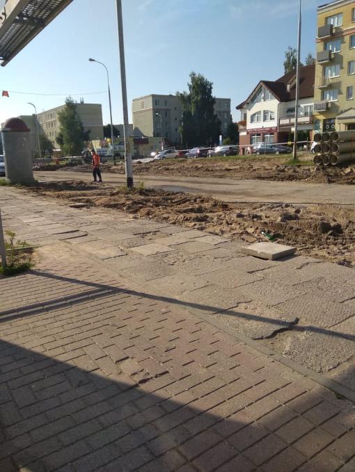 Budowa linii tramwajowej w ulicy Wilczyńskiego, w okolicach skrzyżowania z ulicami Gębika i Żurawskiego (13 sierpnia 2021)