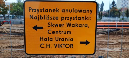 Budowa linii tramwajowej w alei Piłsudskiego, w okolicach przystanku Planetarium (2 października 2021)