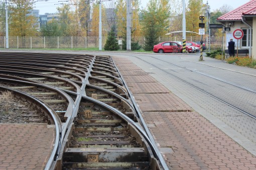 Układ torowy w zajezdni Moravská Ostrava (Křivá) w Ostrawie