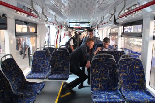 Wnętrze Lwa (Lion) rosyjskiej firmy PT Transport na targach InnoTrans 2018