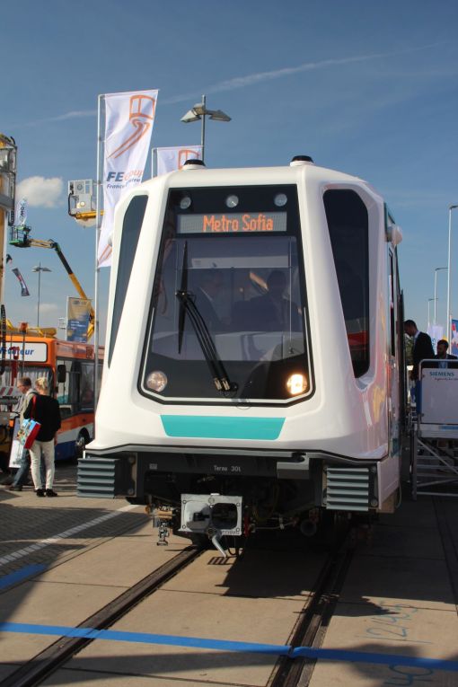 Pociąg metra Siemens Nevelo dla Sofii, wyprodukowany w nowosądeckich zakładach Newag, na targach InnoTrans 2018