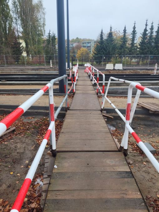 Budowa linii tramwajowej w ulicy Wilczyńskiego, między ulicami Jeziołowicza i Panasa (23 października 2022)