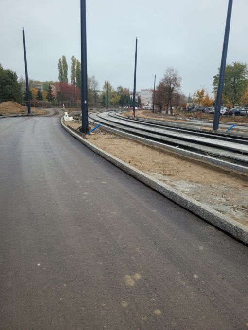 Budowa linii tramwajowej w ulicy Wilczyńskiego, między ulicami Krasickiego i Jeziołowicza (23 października 2022)