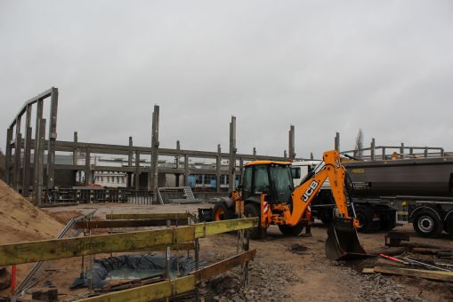 Budowa nowych hal zajezdni tramwajowej MPK Olsztyn (15 stycznia 2023)