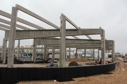 Budowa nowych hal zajezdni tramwajowej MPK Olsztyn (15 stycznia 2023)