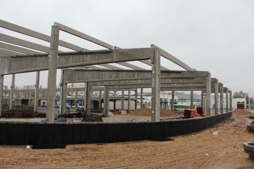 Budowa nowych hal zajezdni tramwajowej MPK Olsztyn (15 stycznia 2023)