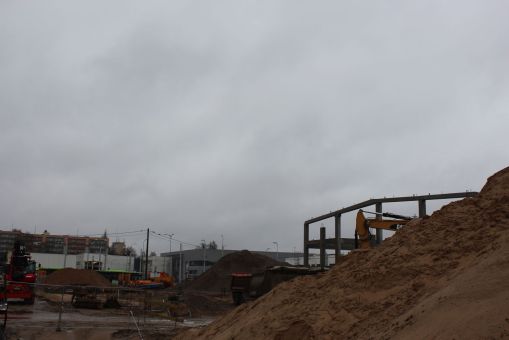 Budowa nowych hal zajezdni tramwajowej MPK Olsztyn (15 stycznia 2023)