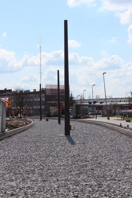 Budowa linii tramwajowej w ulicy Synów Pułku (10 kwietnia 2023)