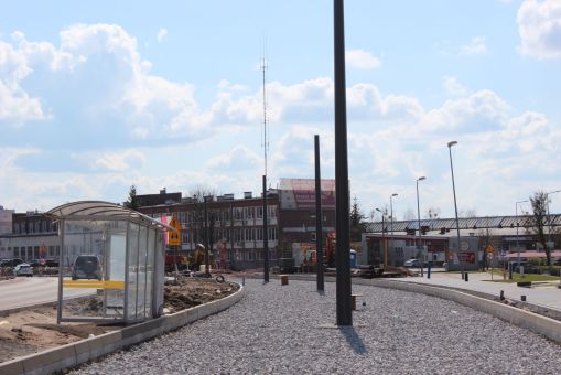 Budowa linii tramwajowej w ulicy Synów Pułku (10 kwietnia 2023)