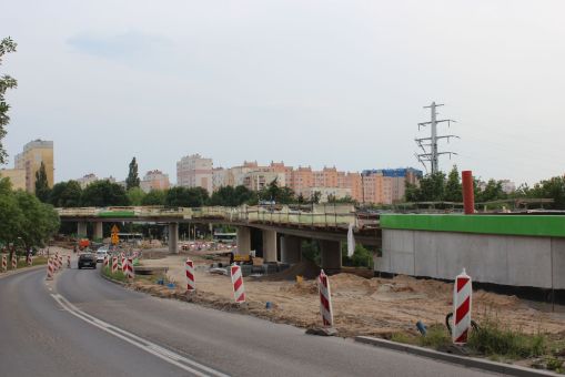 Budowa estakady tramwajowej w ulicy Synów Pułku (5 lipca 2023)