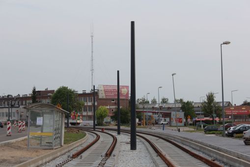 Budowa linii tramwajowej w ulicy Synów Pułku (5 lipca 2023)