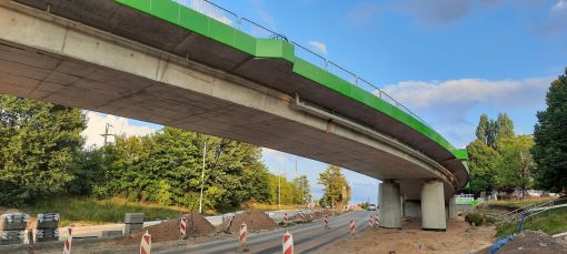 Budowa estakady tramwajowej w ulicy Krasickiego (13 sierpnia 2023)