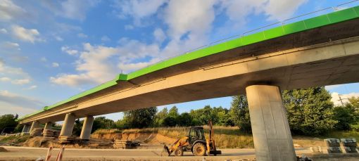 Budowa estakady tramwajowej w ulicy Krasickiego (13 sierpnia 2023)