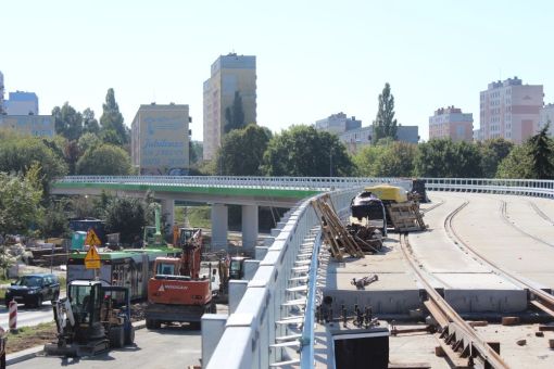 Budowa estakady tramwajowej w ulicy Synów Pułku (17 września 2023)