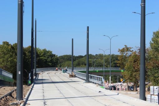 Budowa estakady tramwajowej w ulicy Krasickiego (17 września 2023)