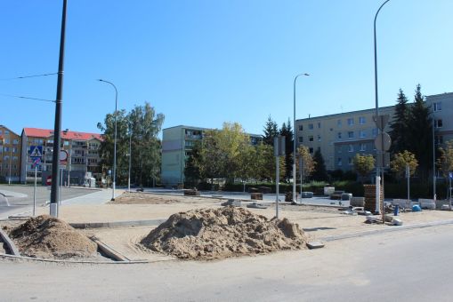 Budowa linii tramwajowej w ulicy Wilczyńskiego - przystanek końcowy Pieczewo (17 września 2023)