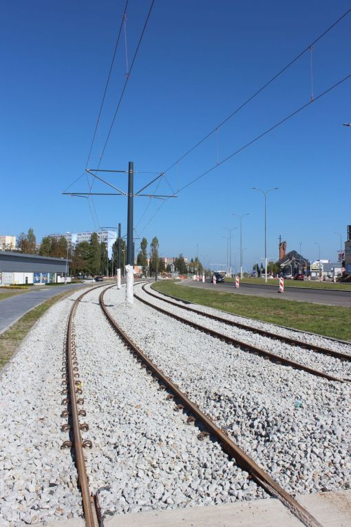 Budowa linii tramwajowej w ulicy Synów Pułku (17 września 2023)