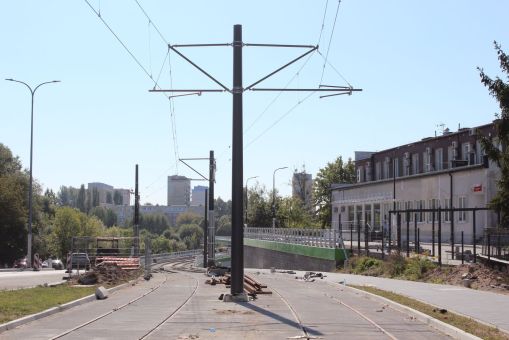 Budowa linii tramwajowej w ulicy Synów Pułku (17 września 2023)