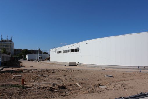 Budowa nowych hal zajezdni tramwajowej MPK Olsztyn (17 września 2023)