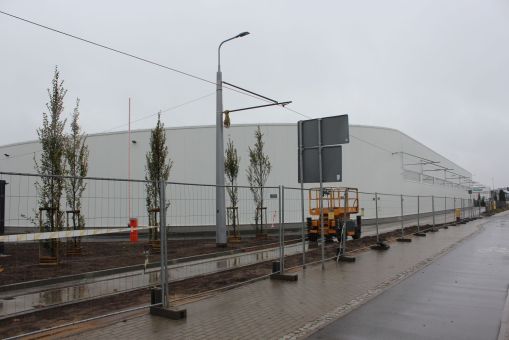 Budowa nowych hal zajezdni tramwajowej MPK Olsztyn (22 października 2023)