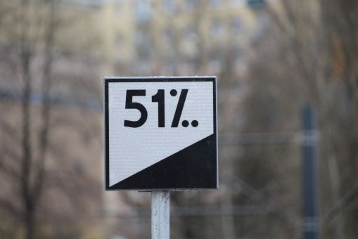 Znak informujący o nachyleniu toru (51 promili) w pobliżu skrzyżowania ulic Krasickiego i Barcza