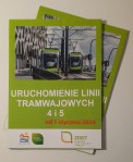 Ulotka dla pasażerów wydana z okazji uruchomienia trasy tramwajowej na Pieczewo i linii 4 i&nbsp;5
