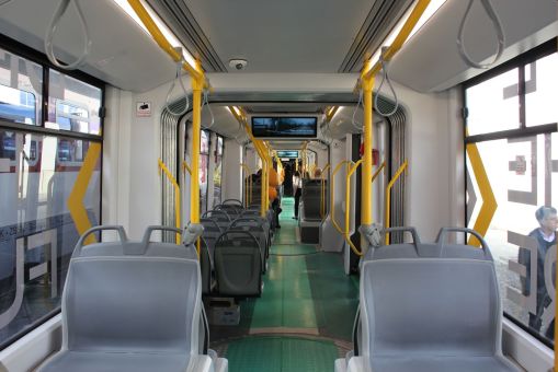 Wnętrze Bozankayi Tramvay dla Timișoary na targach Inno Trans 2022
