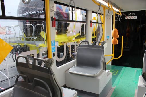Wnętrze Bozankayi Tramvay dla Timișoary na targach Inno Trans 2022