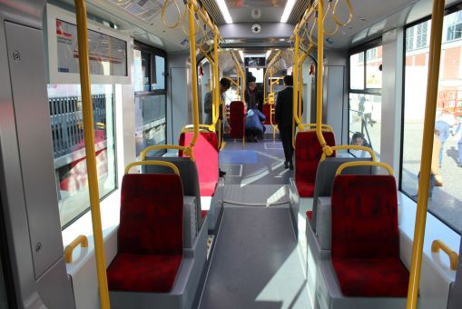 Wnętrze Hyundaia Rotem 140N dla Warszawy na targach Inno Trans 2022